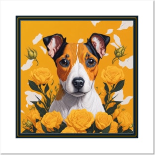 Dogs, Jack Russell Terrier, dog. Пес патрон . style vector (yellow version Jack Russell Terrier) Posters and Art